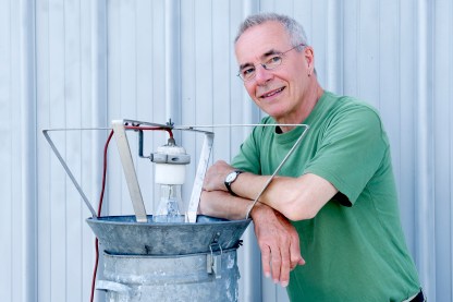 Ole Karlsholt, by the trap. Photo credit Jannie Nikola Laursen